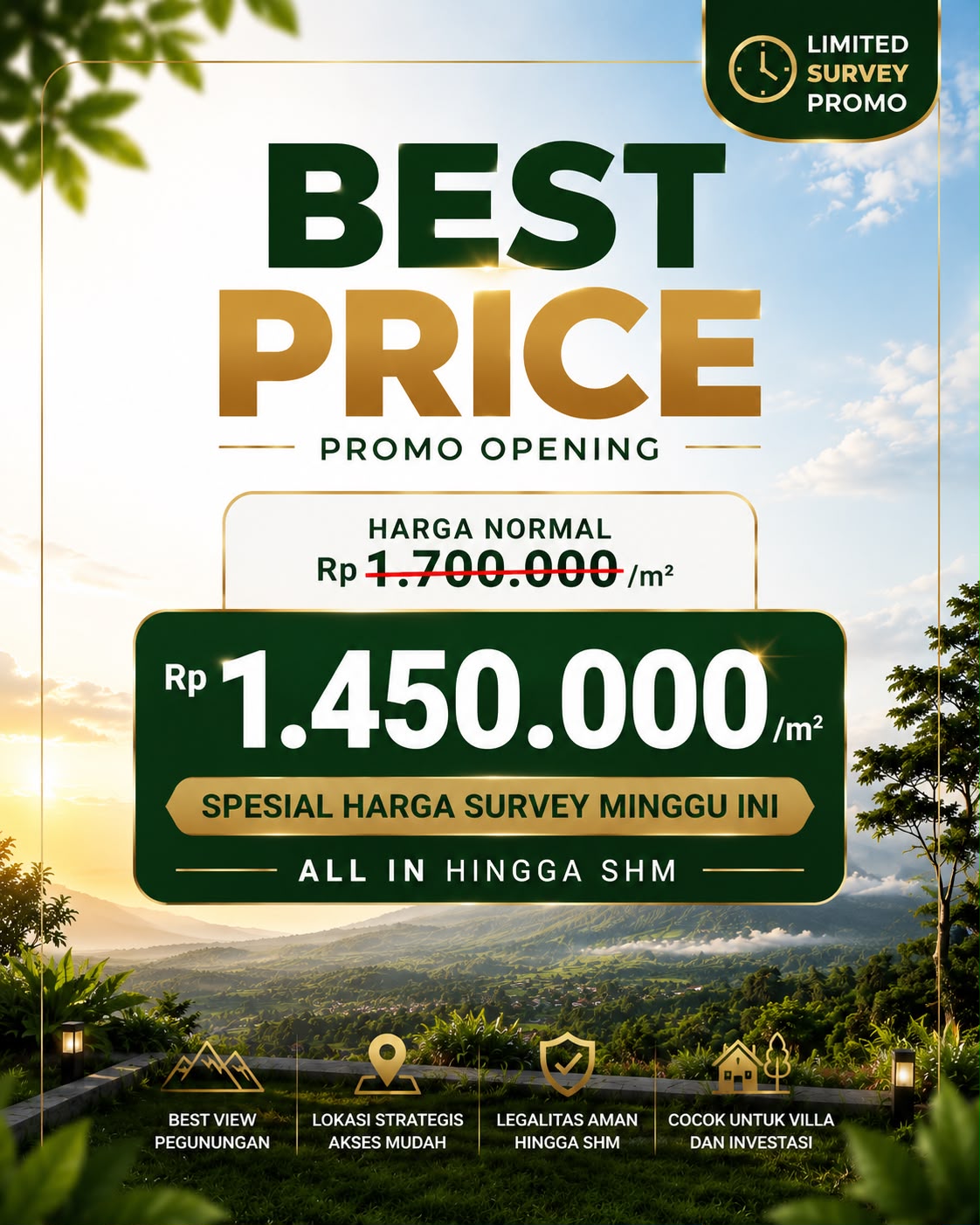 CITEKO GARDEN VIEW PUNCAK BOGOR TANAH CISARUA DEKAT TAMAN SAFARI